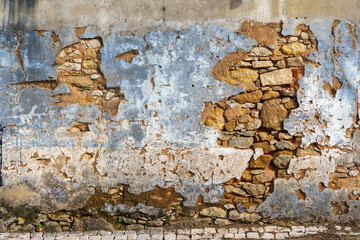 built wall exterior textured cracked and worn old