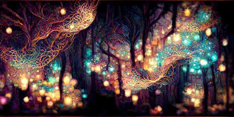 crystalline dream forest vine background