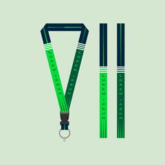 Green Line Lanyard Template Set For All Company