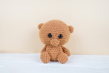 Brown bear. Crochet. Japanese crochet. Handwork.