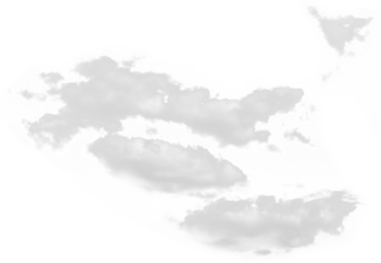 Isolated cutout of a cloud on a transparent background