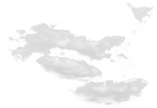 Isolated cutout of a cloud on a transparent background
