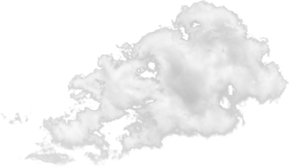 Isolated cutout of a cloud on a transparent background