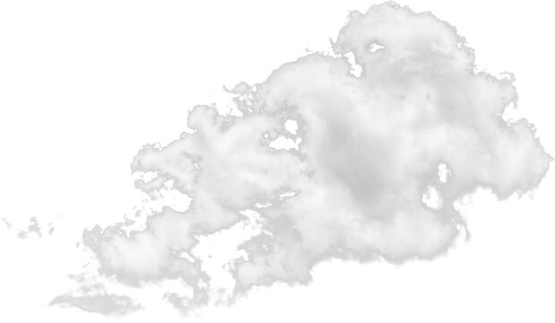 Isolated cutout of a cloud on a transparent background