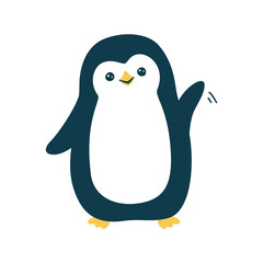 Vector illustration of a cute penguin. Isolated on white background