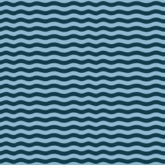 Vector seamless pattern with hand drawn striped waves