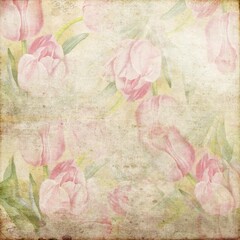 Vintage Pink Tulips 134