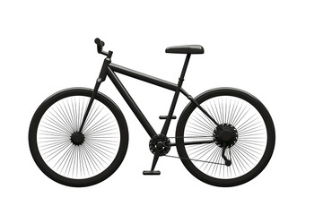 Black bicycle isolated 3D rendering.
