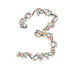  Colored Christmas Lights Letters typeface 3