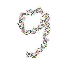  Colored Christmas Lights Letters typeface 9