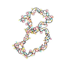  Colored Christmas Lights Letters typeface B