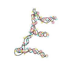  Colored Christmas Lights Letters typeface E