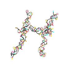  Colored Christmas Lights Letters typeface H