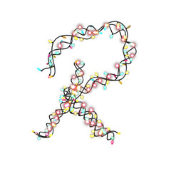  Colored Christmas Lights Letters typeface R