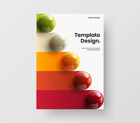 Creative 3D balls booklet template. Unique corporate identity design vector illustration.