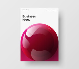 Premium 3D spheres corporate identity concept. Bright book cover A4 design vector template.