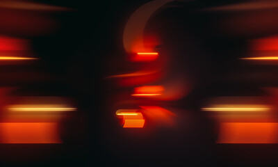 Abstract lines background, glowing red lights, speed of light