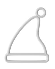 Christmas line art. Christmas hat. 3D illustration.