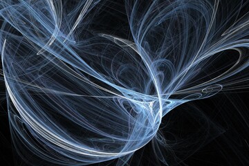 Naklejka premium abstract fractal background black blue art design graphic illustration fractal lines 