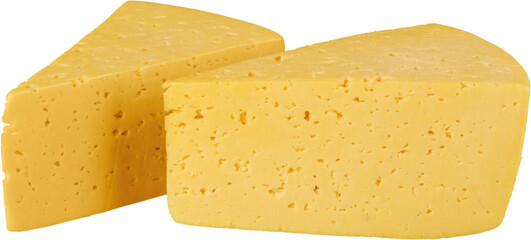 Pieces of Cheese Isolated on White