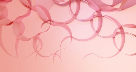Abstract pink background curves shapes cutting paper 3d render