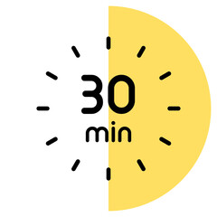 30 minutes,concept of time,timer illustration,vector.