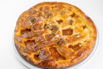Sweet cake with apricot jam