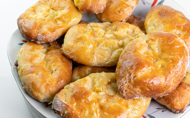 Sweet buns on white background