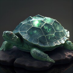 Jade tortoise, render isolated