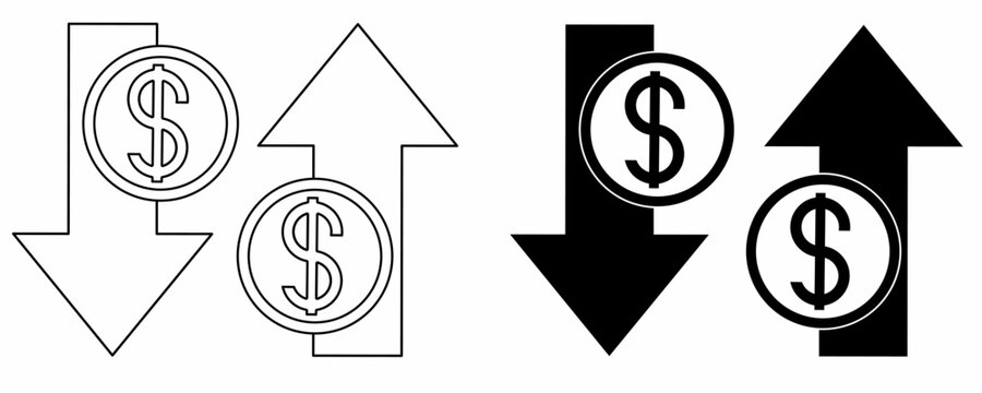increase reduce icon set isolated on white background