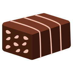 Chocolate Dessert Illustration Chocolate Cake With Nuts