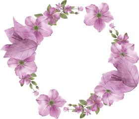 Magenta Watercolor Wreath Color