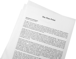 Fine Print Close-up - Isolated