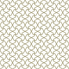 Seamless arabic geometric ornament in brown color.