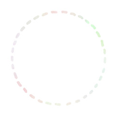 点線のシンプルな丸いフレーム　枠 水彩風