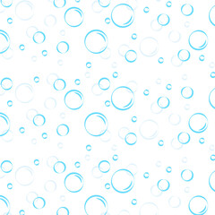 Fototapeta na wymiar Sky Blue Water Bubble Background In Sky Blue Color. Dynamic Aqua Fizzy Water Pattern Background