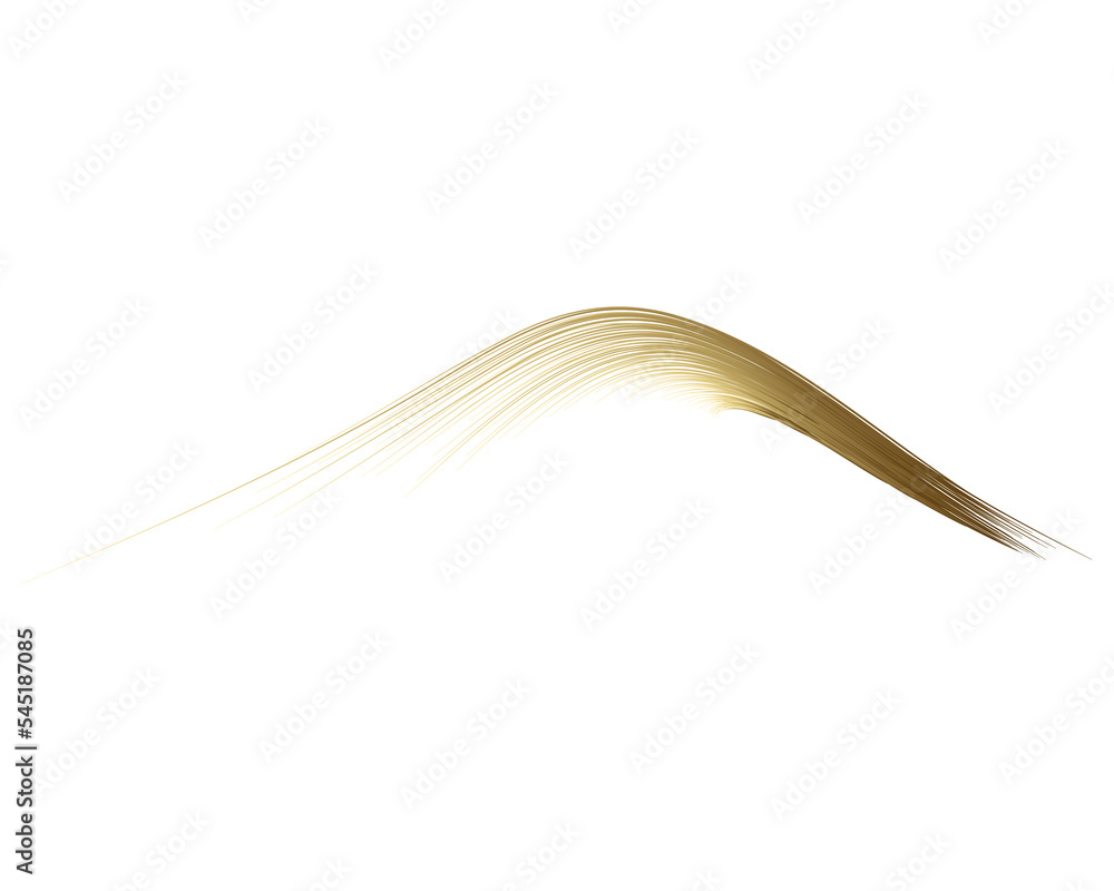 Poster abstract art gold gradient brush stroke look like a mountain isolated on transparent background for 