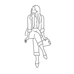 working woman , business guy business woman working while walking