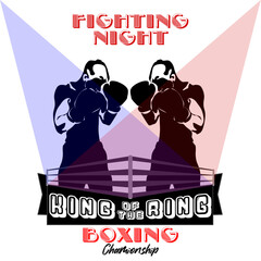 Fight cub, boxing center, boxing championship logo, banner, flyer