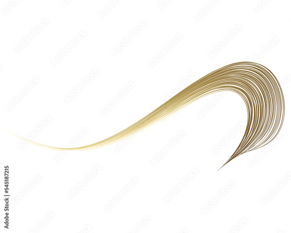 Poster abstract art gold gradient brush stroke curve isolated on transparent background for design elements