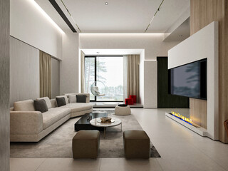 3d render of living room