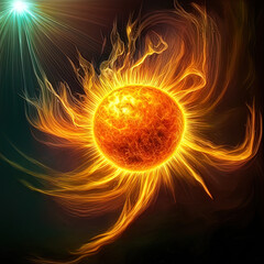 A massive solar flare ejects from the surface of the Sun.
