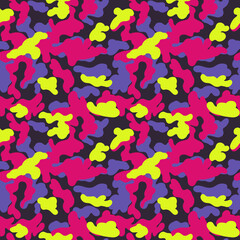 Bright Camouflage Seamless Pattern for party, anniversary, birthday. Design for banner, poster, card, invitation and scrapbook
