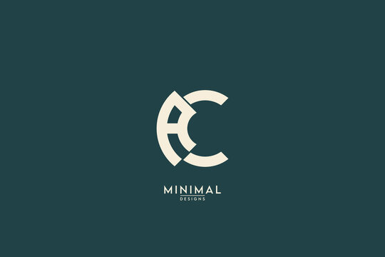 Abstract CA, AC Letters Logo Monogram icon.