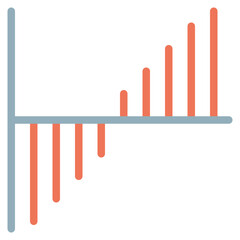 bar graph fluctuate chart icon