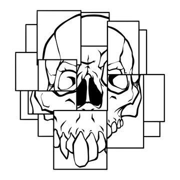 Skull pop art style