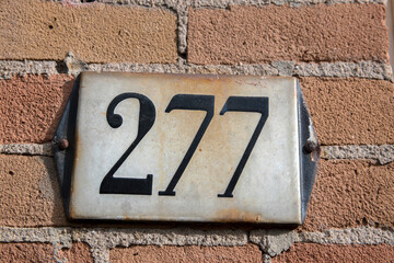 Close Up House Number 277