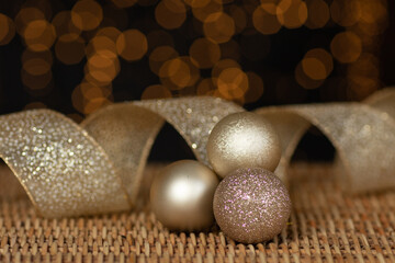 golden christmas balls