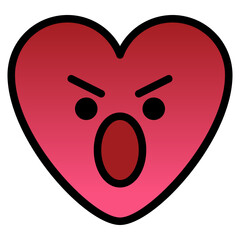 angry bad emotional emoji heart icon