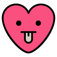 cheeky tongue feeling emoji heart icon